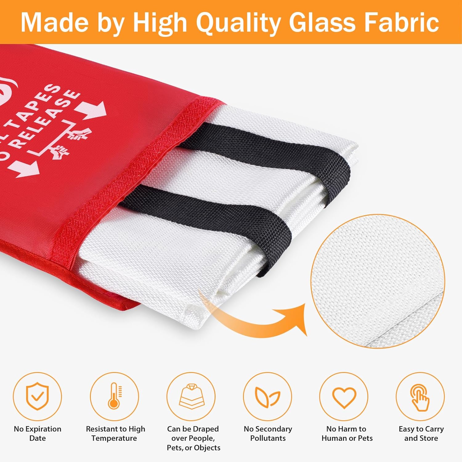 Thumbnail 4 de KANHIRO Emergency Fire Blanket 39 in × 39 in 🧯