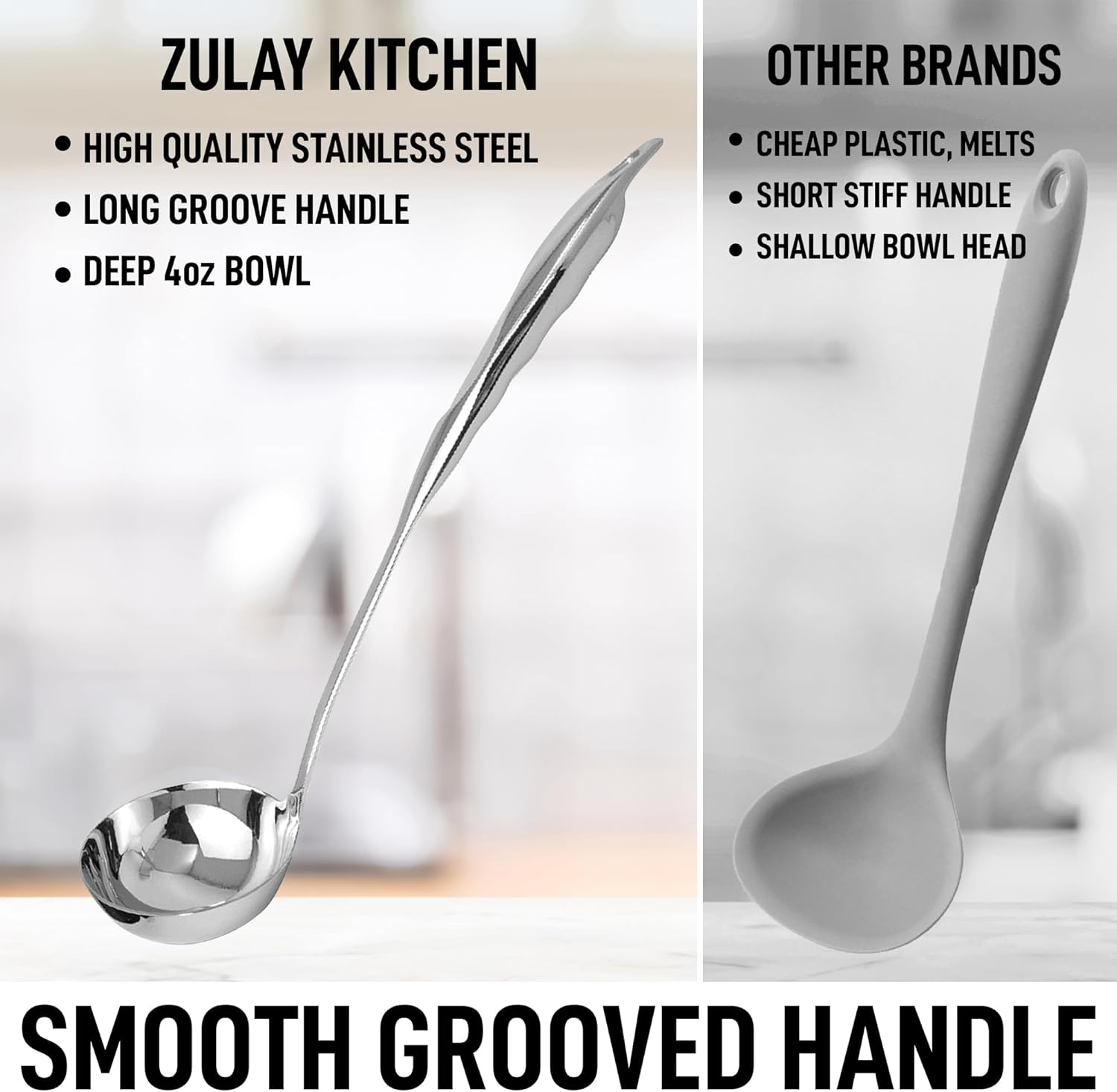 Thumbnail 2 de Zulay Kitchen 13" Stainless Steel Soup Ladle — Large, Durable, Ergonomic