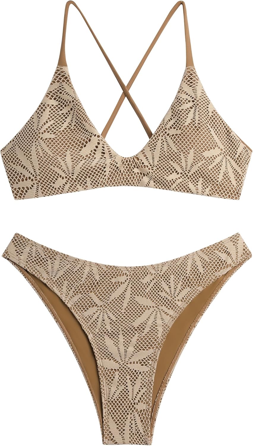 Thumbnail 2 de ZAFUL Women’s Tie Back Padded High Cut Bralette Bikini Set (Two-Piece)
