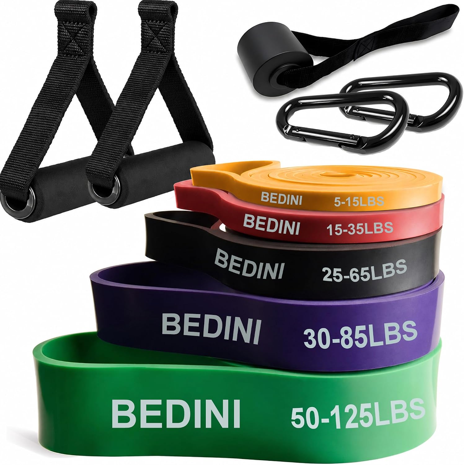 Detalle de BEDINI JSD Resistance Bands Set with 5 Levels, Handles and Door Anchor