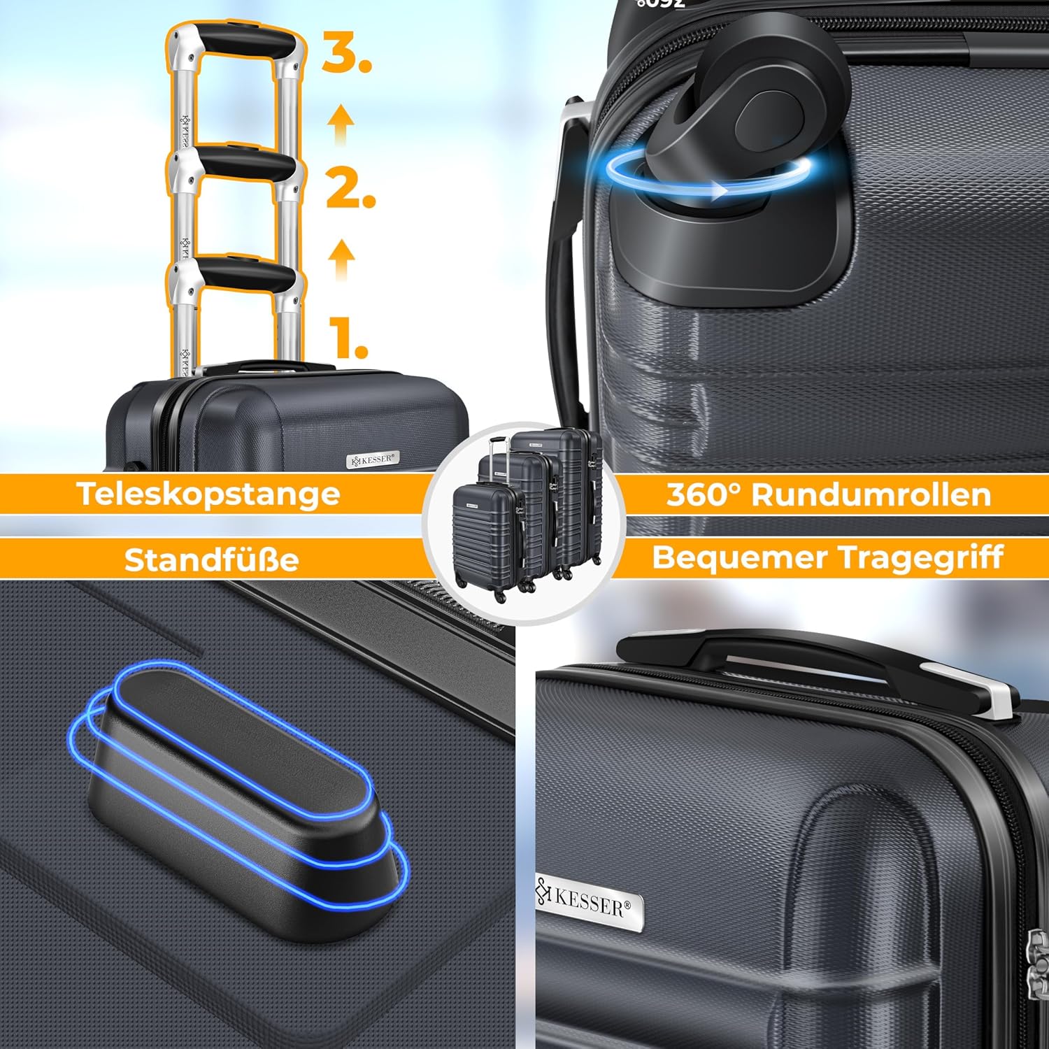 Thumbnail 4 de KESSER® Hartschalenkofferset 4tlg. 120 L