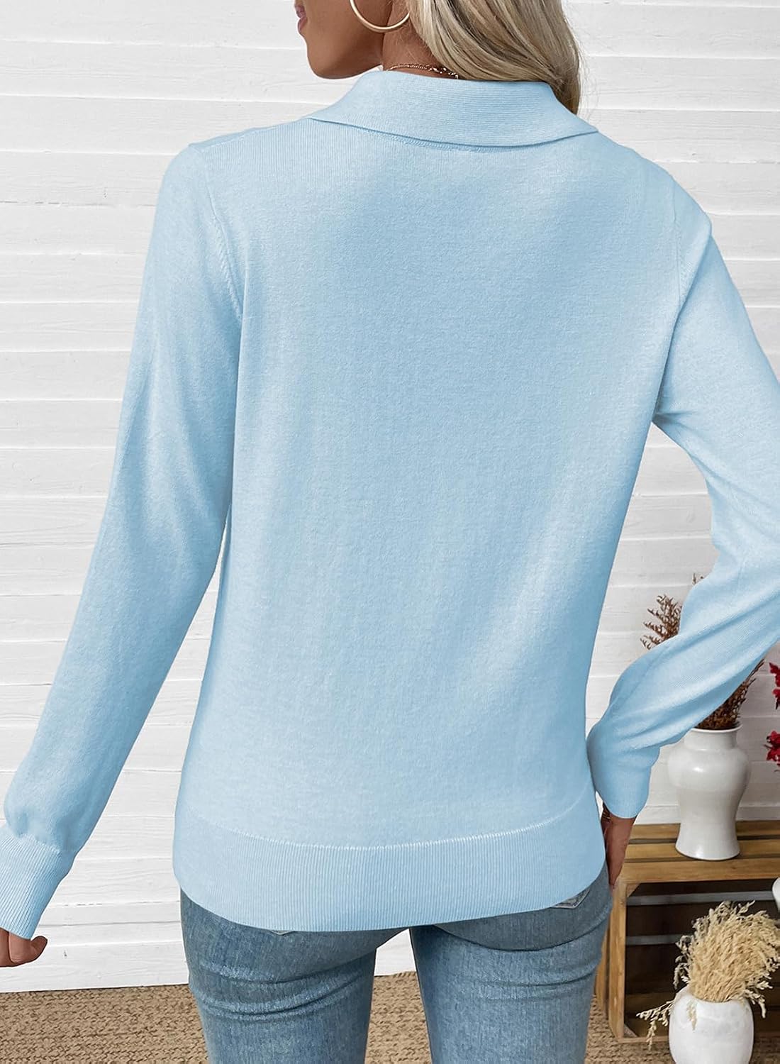 Detalle 2 de EVALESS Women's Lightweight Wool-Blend Cardigan Sweater with Button Front