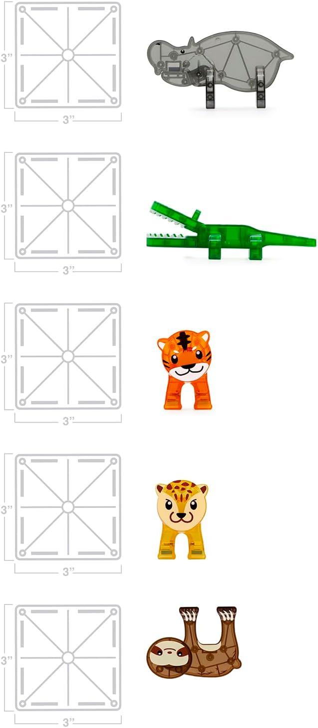 Thumbnail 4 de MAGNA-TILES Jungle Animals 25-Piece Magnetic Set
