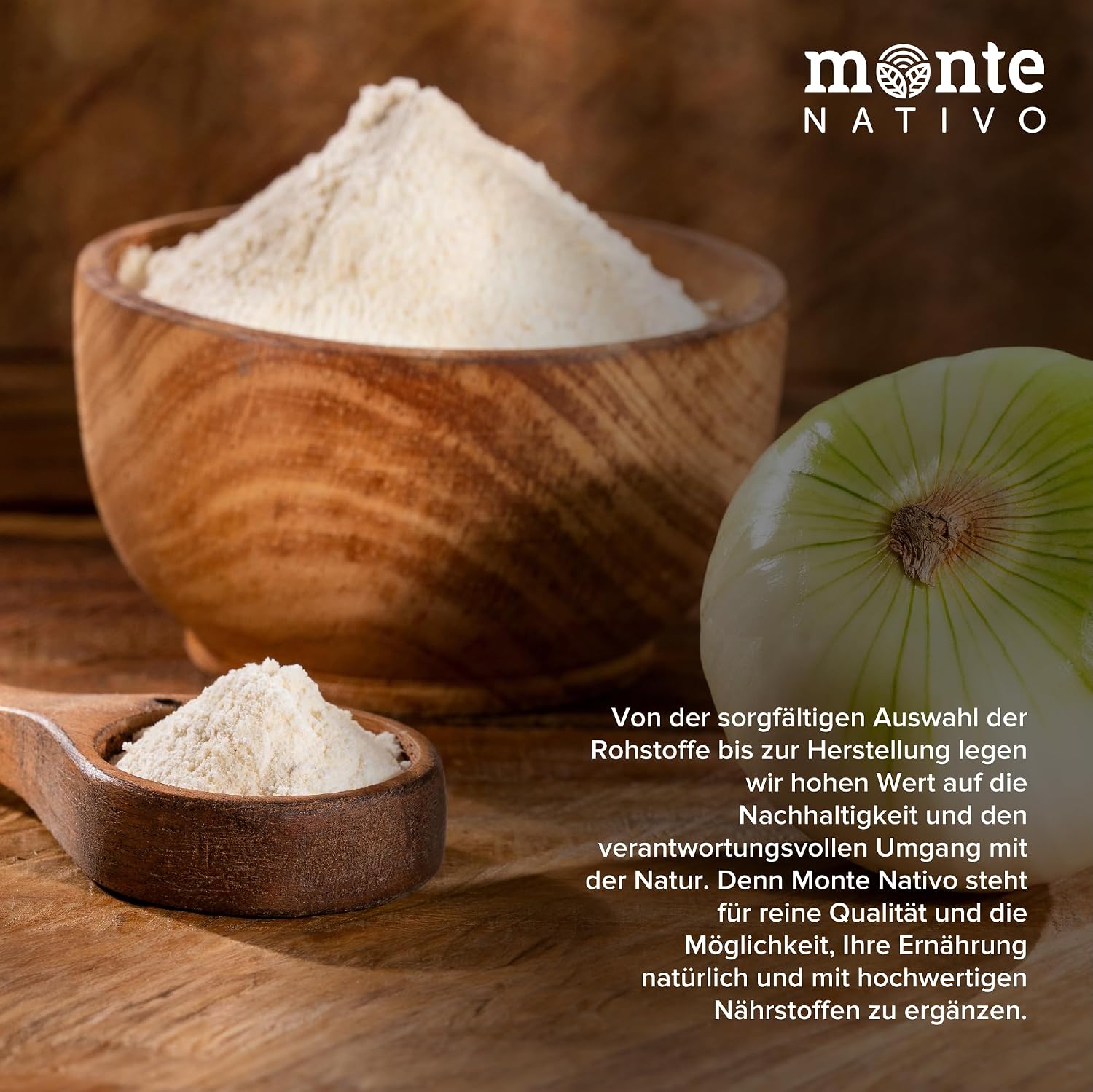 Detalle de Monte Nativo Zwiebelpulver gemahlen (500 g) – 100% rein, schonend getrocknet