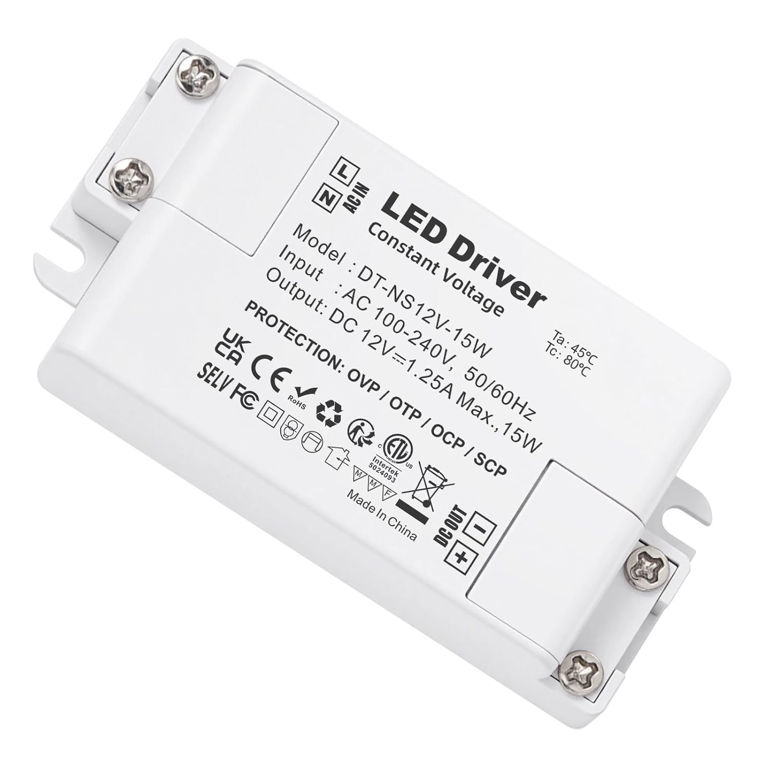 Detalle de REYLAX DT-NS12V ledtransformator 12 V, 15 W, constante spanning