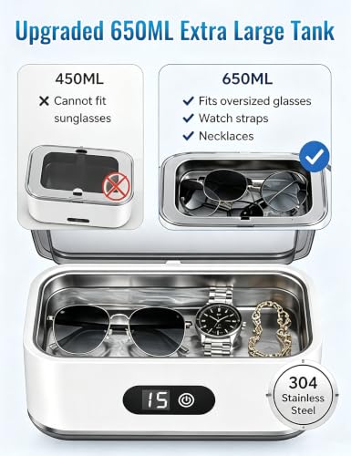 Thumbnail 3 de 650ml Ultrasonic Jewellery Cleaner by Olook (49000Hz) with 5 Timer Modes and Digital Display