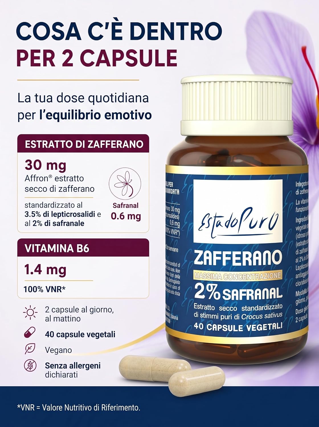 Thumbnail 5 de Zafferano Integratore Affron Benessere Mentale — 40 Capsule: una leggera spinta per umore e rilassamento