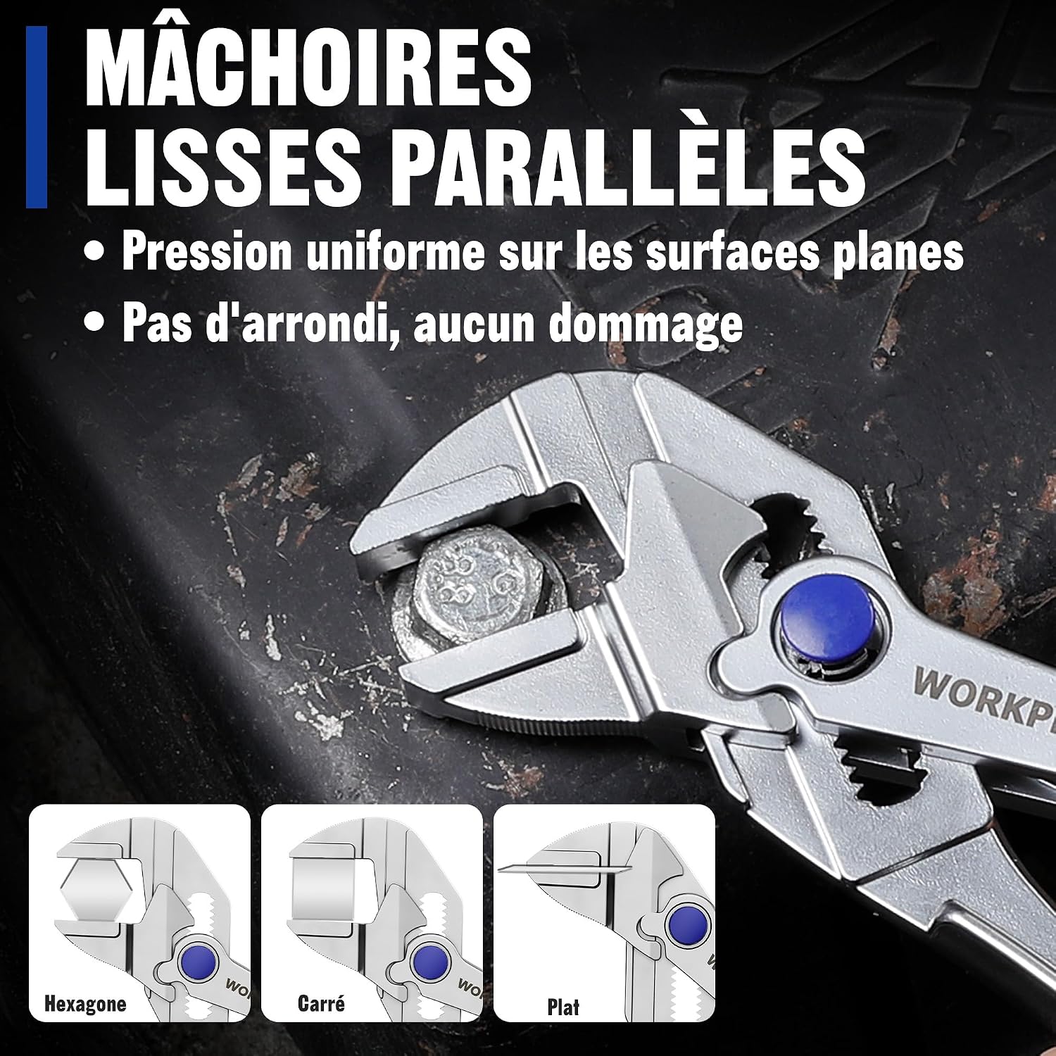 Detalle 2 de WORKPRO W031503A mini-tangsleutel van 100 mm met parallelle bekken
