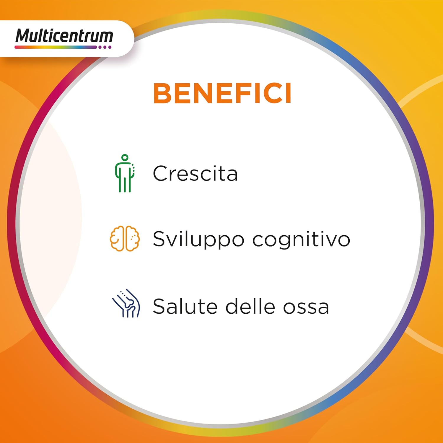 Detalle de Multicentrum VitaGummy: Integratore alimentare per bambini 3+ con vitamina D e iodio, gusto frutta mista, 60 gummy