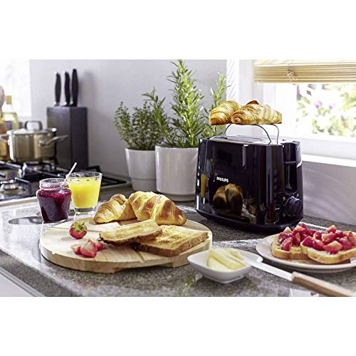 Detalle 2 de PHILIPS Grille-pain Daily, 2 fentes larges, 8 réglages, 830W, Noir