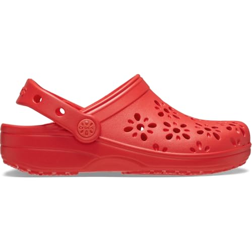 Thumbnail 4 de Crocs Classic Floral Cut Out Clog K Zuecos niños, Cherry Red 29/30