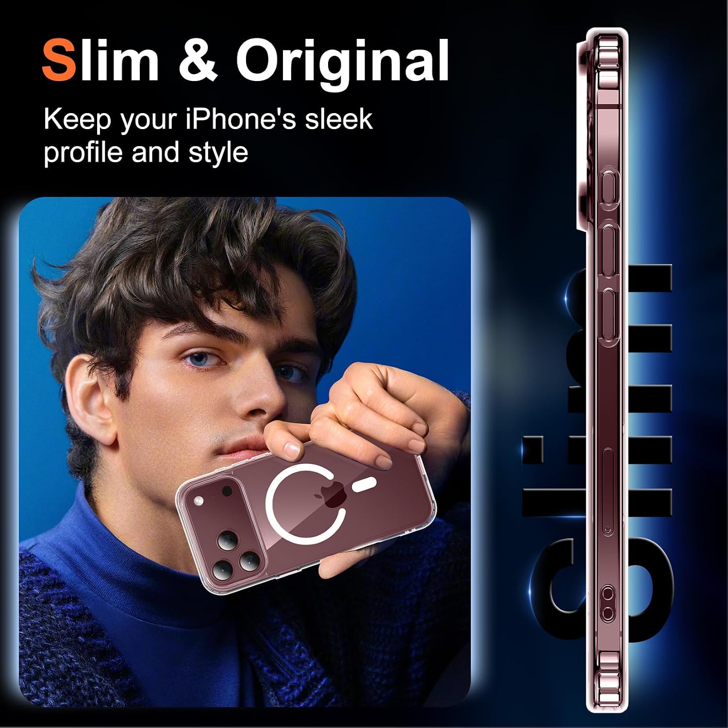 Thumbnail 6 de Temdan Clear iPhone 17 Pro Max Case with 9H Screen Protector, MagSafe-Compatible Magnetic Slim Case