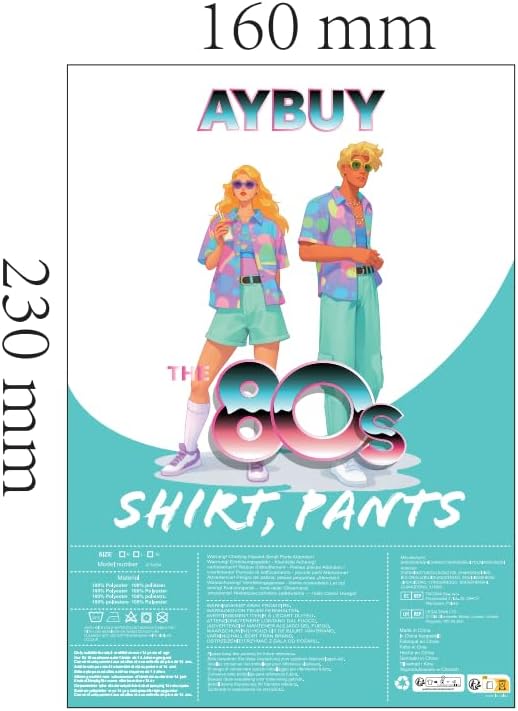Detalle 2 de AYBUY 3-delig jaren 80/90-discokostuum met overhemd, broek en hoed