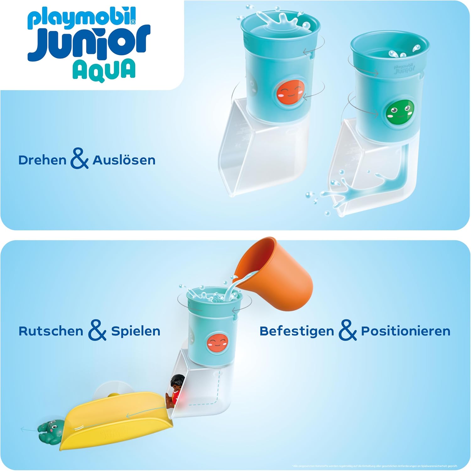 Detalle 2 de PLAYMOBIL JUNIOR Aqua Wasserfalltank mit Rutsche 71775