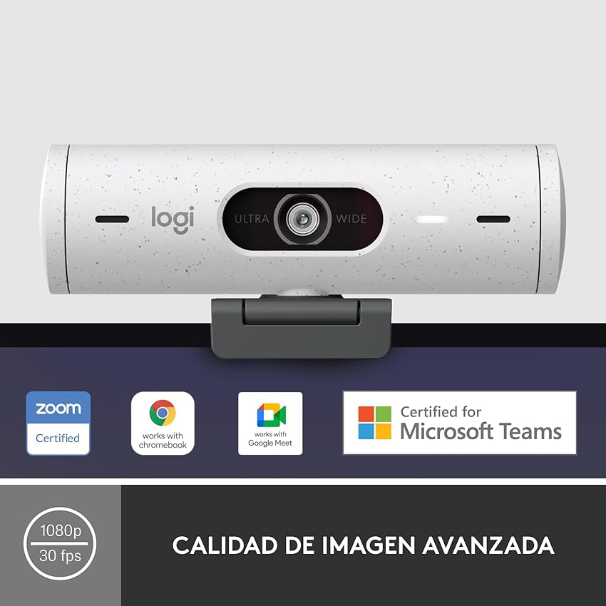 Detalle 2 de Logitech Brio 500 Webcam HD con micrófonos duales y cubierta