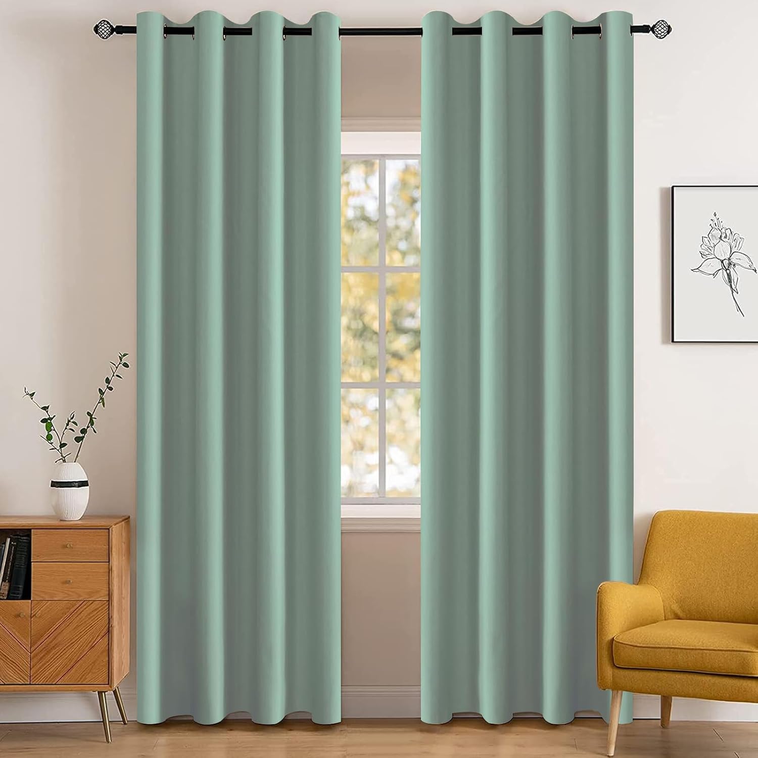Thumbnail 6 de YSTELLAA Rideau Occultant Imperméable – Lot de 2, 140×225 cm, Triple tissage, Anti-bruit, Thermique