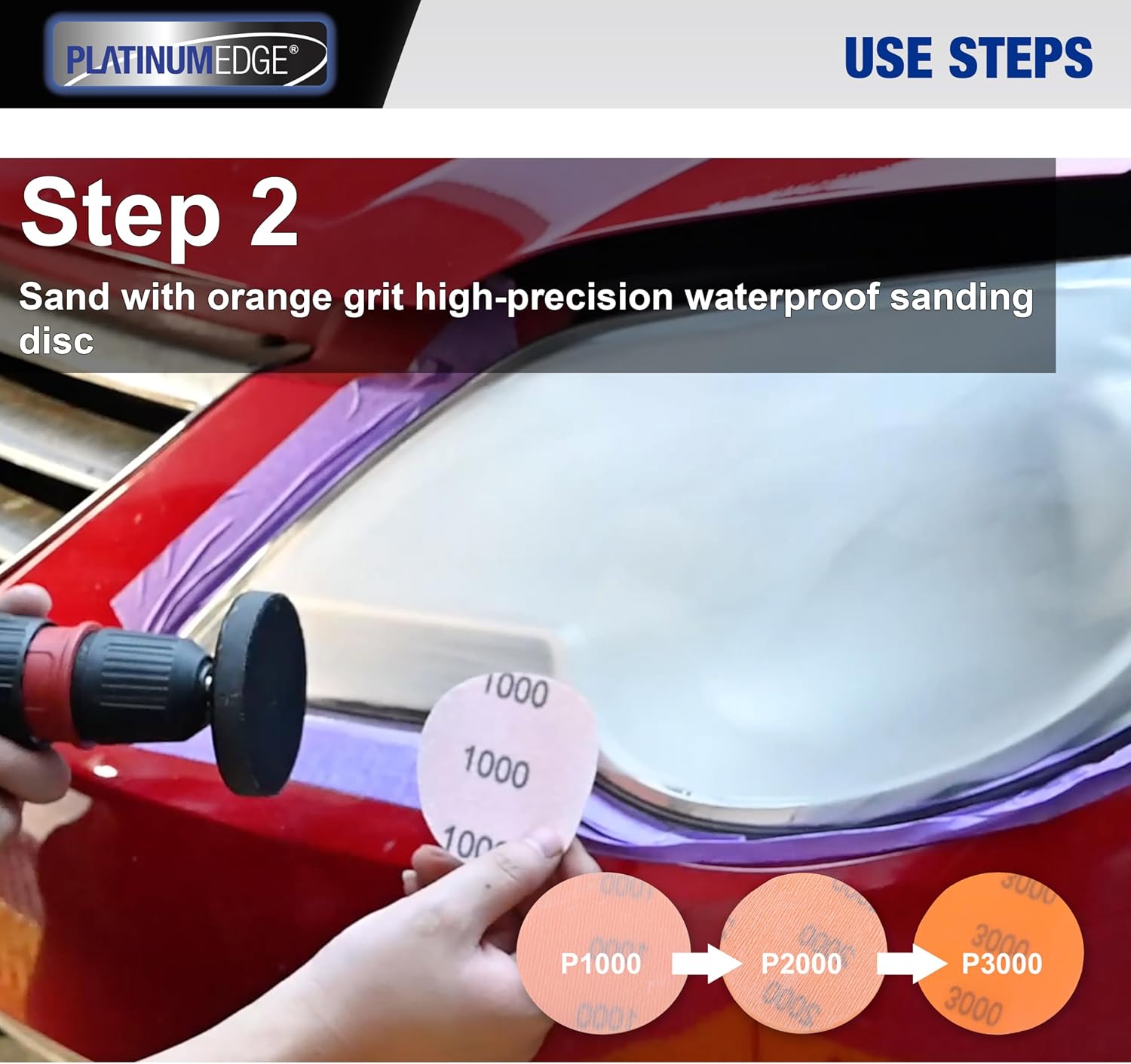 Detalle de PLATINUMEDGE Headlight Restoration Kit, 3-inch