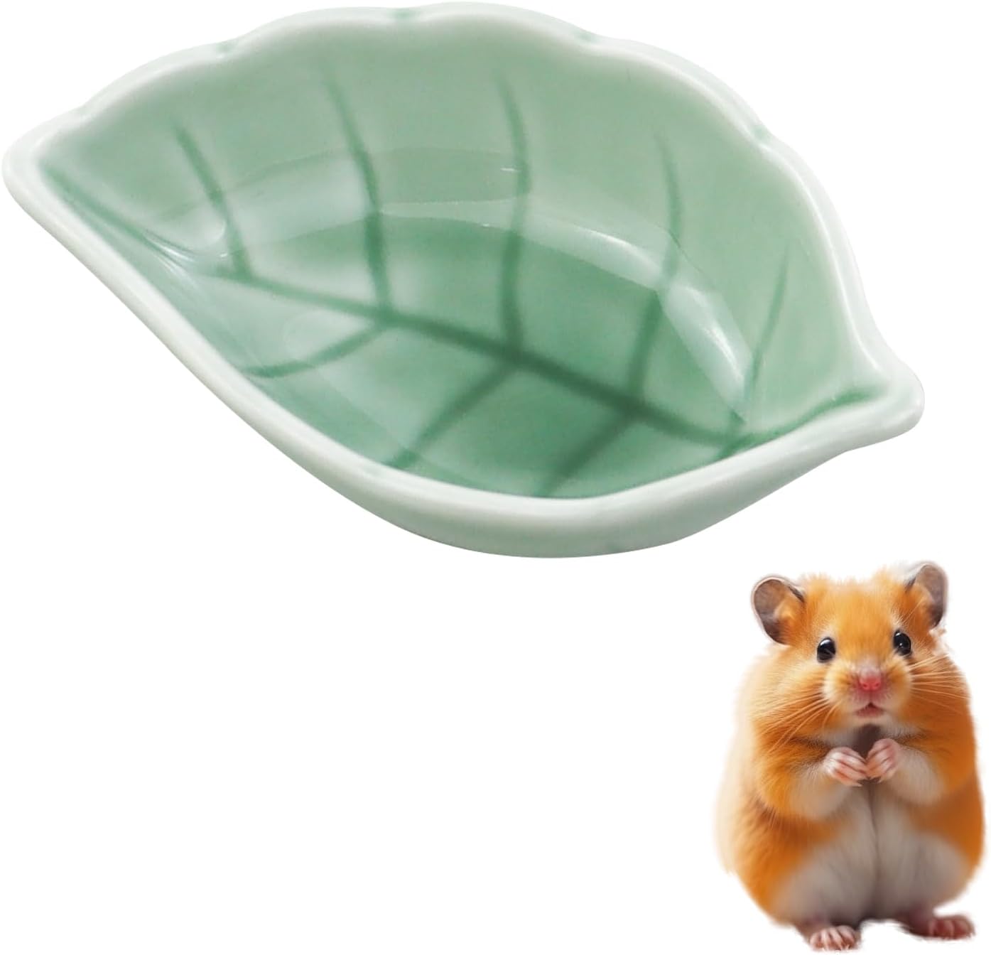 Thumbnail 6 de LuckyOpt ceramiczna miska dla małych zwierząt, różowa, w kształcie liścia