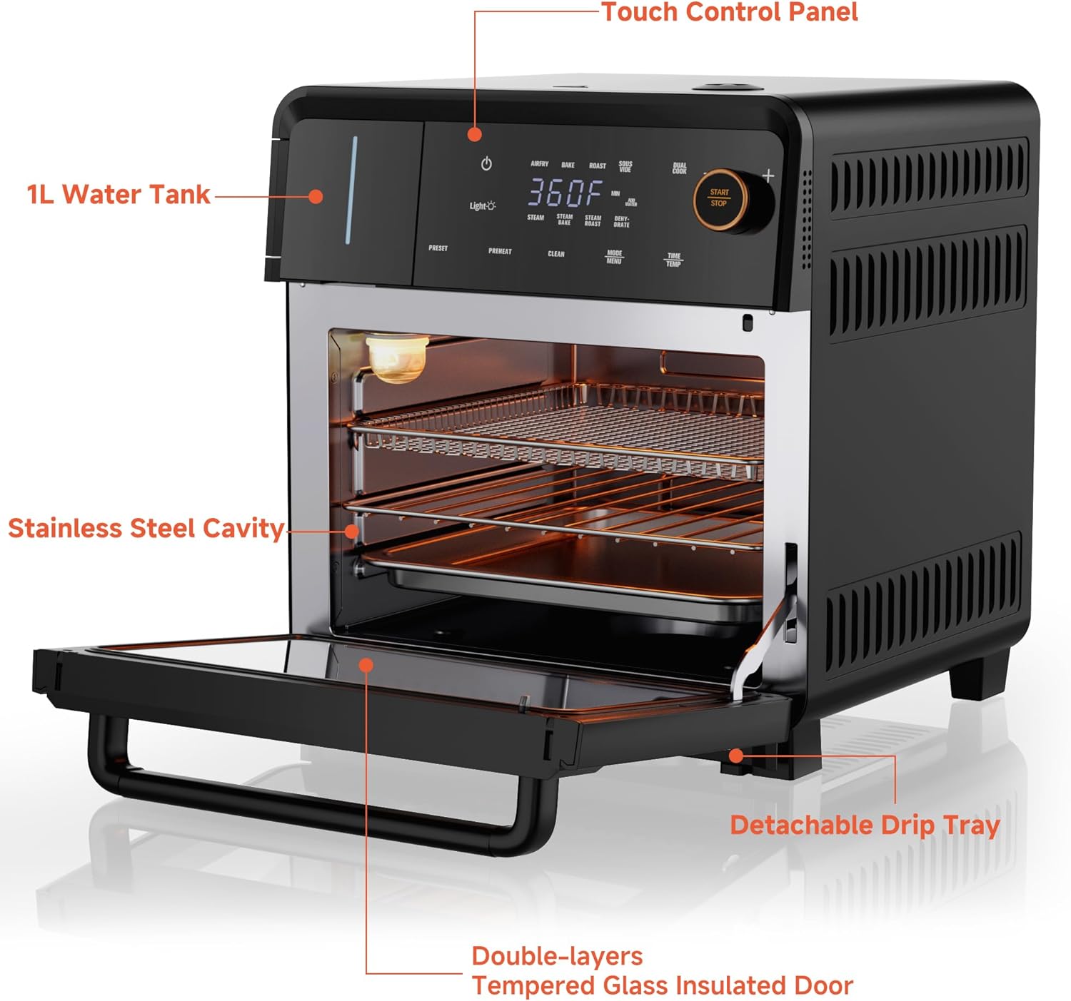 Thumbnail 6 de OUNIN Steam Oven 18L (11-in-1) – Air Fryer Oven with Steam Infusion, Dual Cook & Self-Cleaning