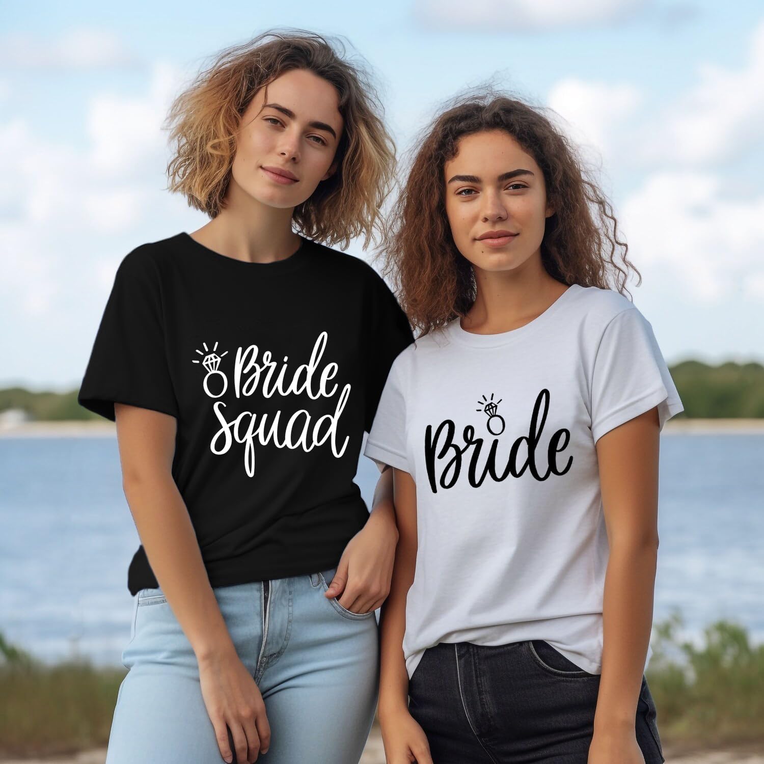 Detalle 2 de Bride Squad T Shirt, diamond ring top