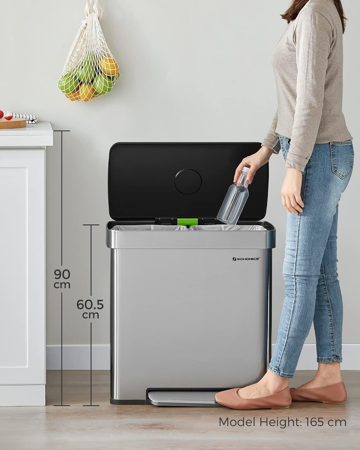 Thumbnail 5 de SONGMICS LTB202E01 2 x 30L kitchen bin