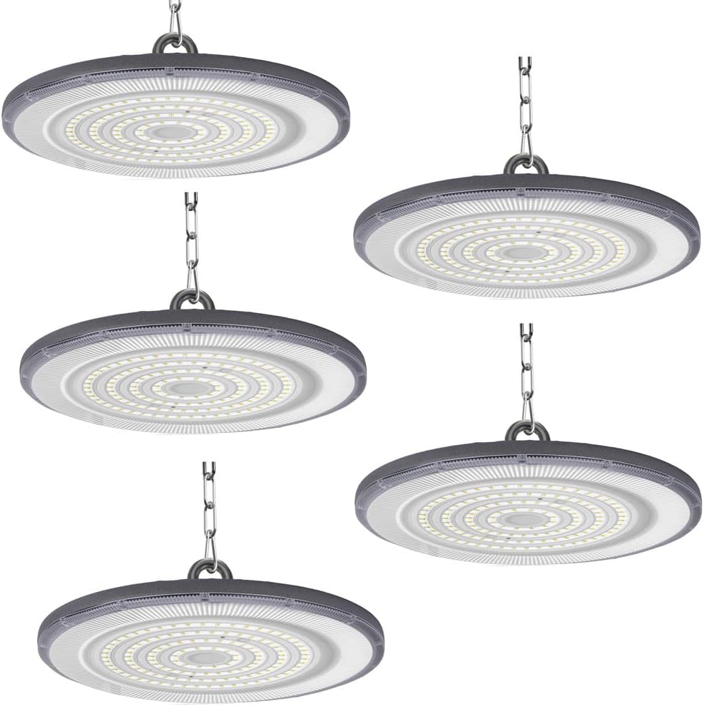Detalle de JBdusn HS6D-UFO LED-highbaylampor, 100 W, 6 500 K, IP65, 5-pack
