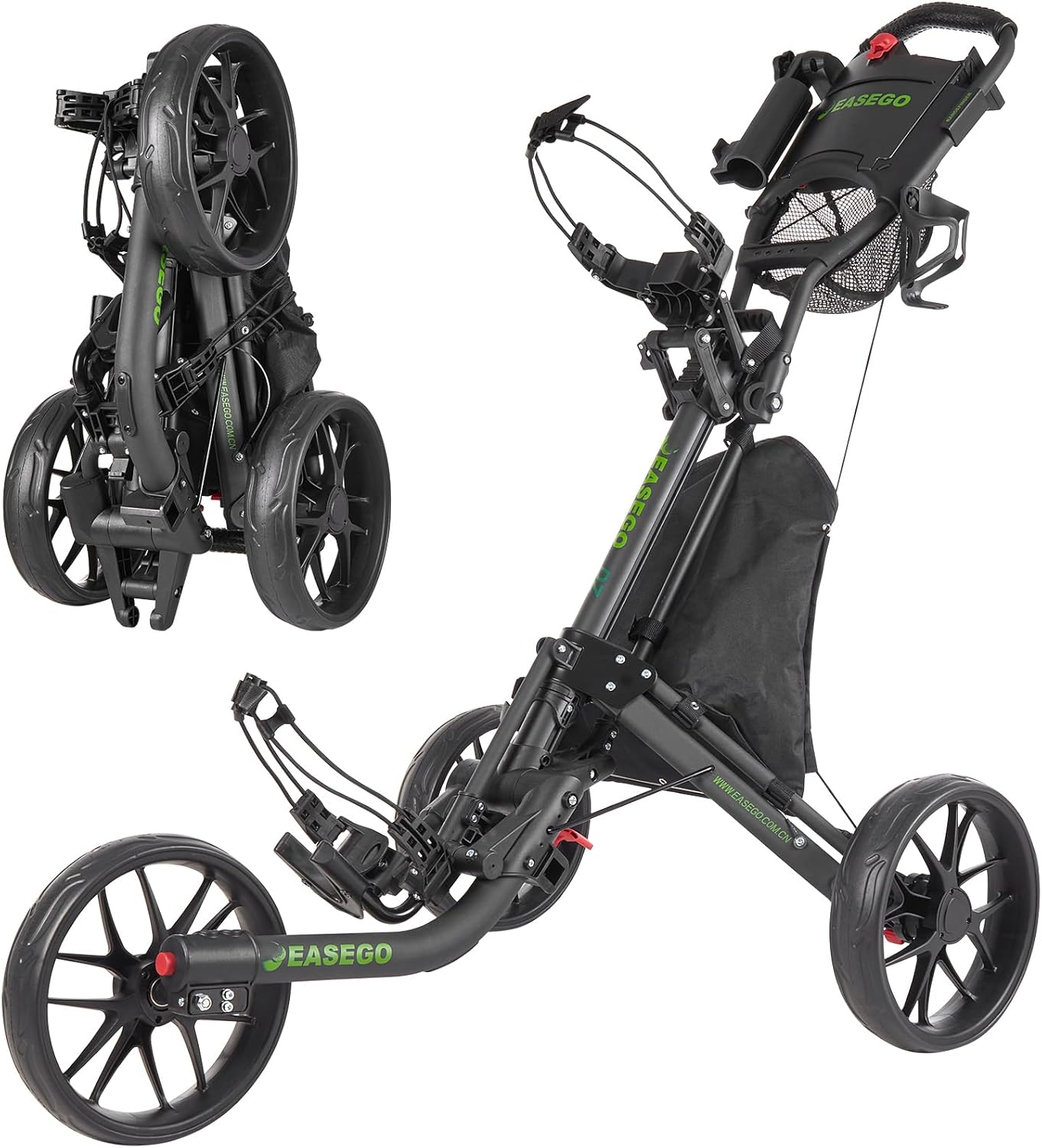 Detalle de EASEGO 3-Wheel Golf Push Cart, 18 lb