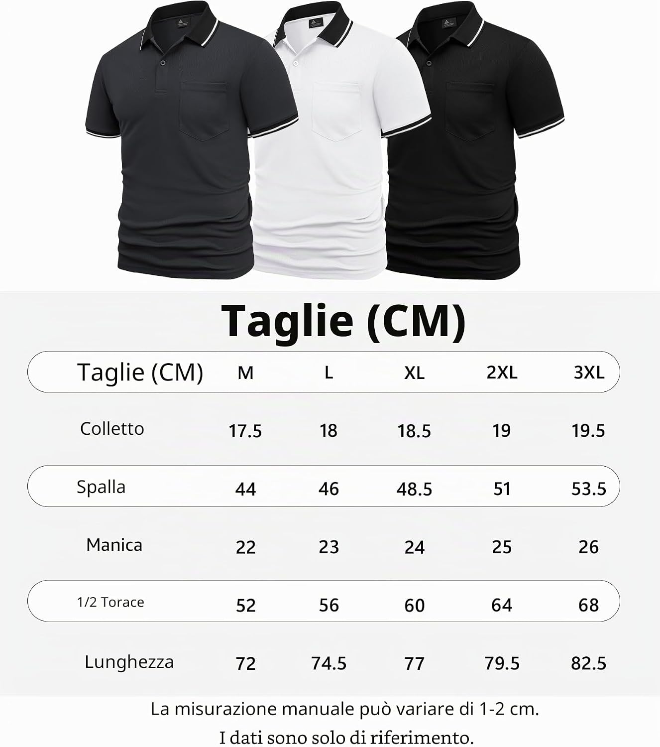 Detalle 2 de SwissWell 3 Pezzi Polo Uomo Manica Corta Traspirante Estiva Golf Polo Shirt