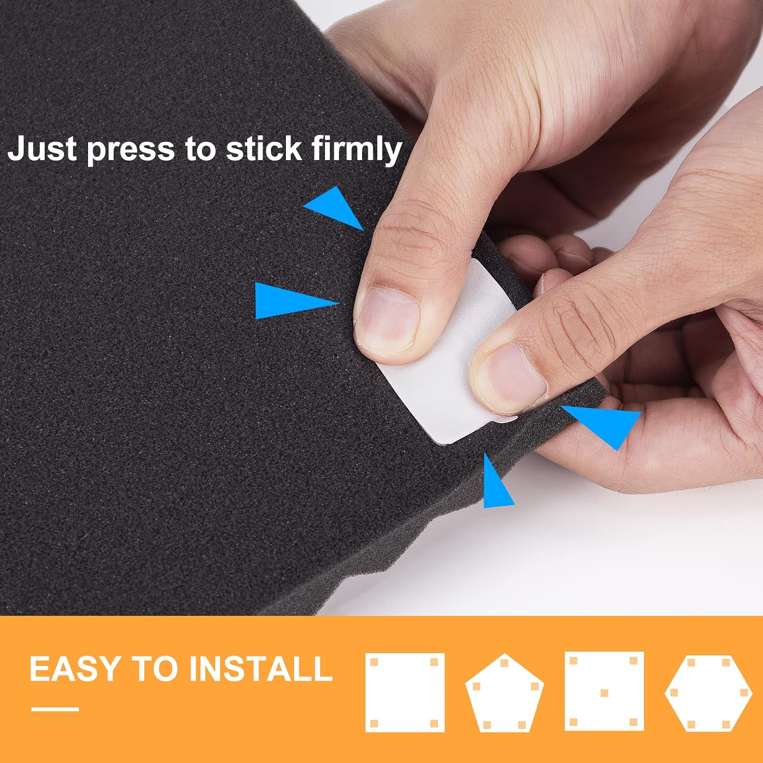 Thumbnail 2 de Sonicism 120pcs Double-Sided Tape Squares for Acoustic Foam, Clear Acrylic