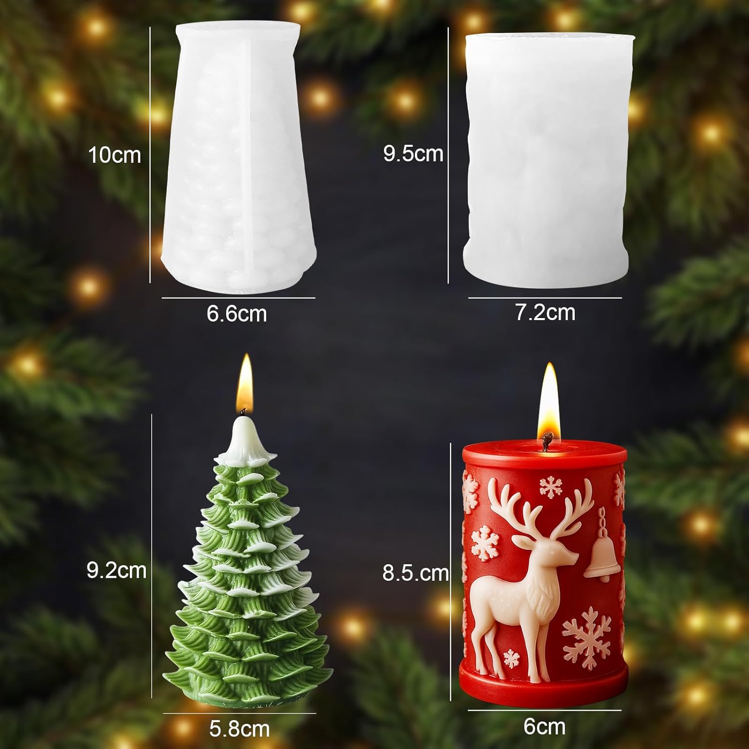 Thumbnail 1 de Moule à bougie Noël 2 pcs ⚙️