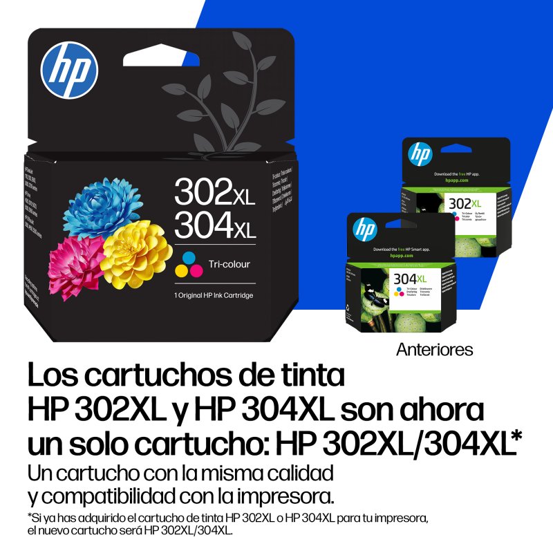Detalle 2 de HP 302XL/304XL Cartucho de Tinta Original Tricolor: rendimiento y fiabilidad para DeskJet, ENVY y OfficeJet