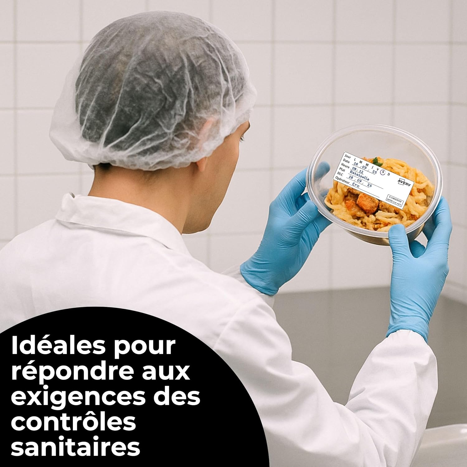 Thumbnail 5 de Avery – 300 Étiquettes Blanches Amovibles en Rouleau Pré-imprimées 98 x 40 mm pour DLC et Traçabilité Alimentaire