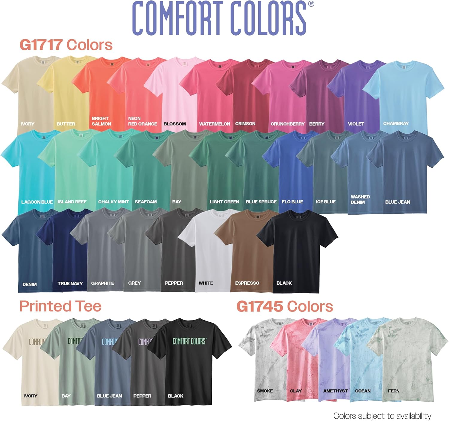 Thumbnail 3 de Comfort Colors Adult Heavyweight Short Sleeve Tee (Style G1717/G1745) – Multipack