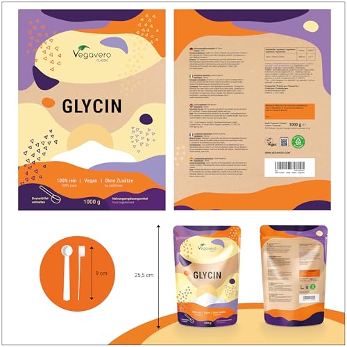 Detalle 2 de Vegavero Glicina 1000 g in polvere integratore vegano