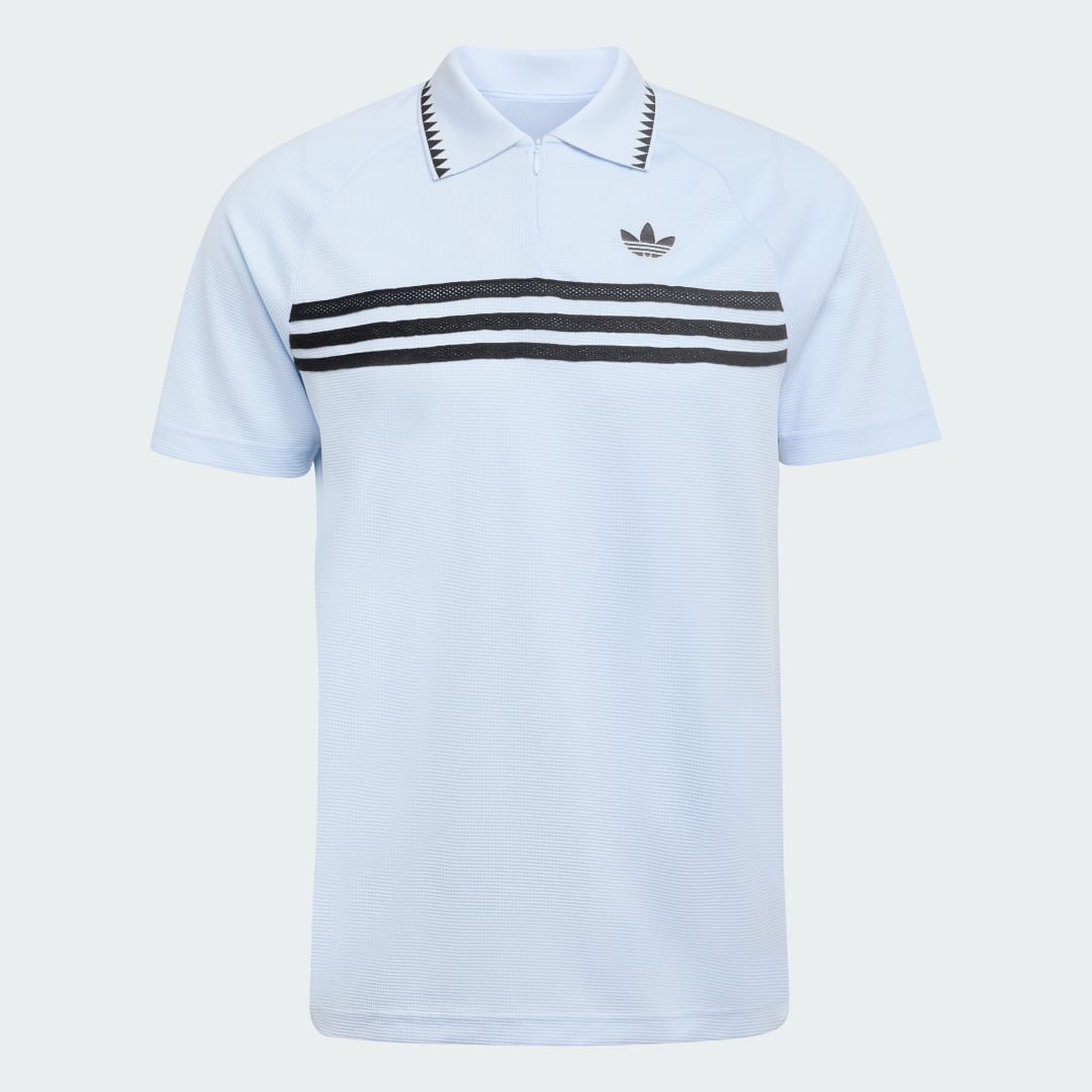 Detalle 2 de Polo Chest Stripes Slim de Adidas: polo azul con rayas en el pecho