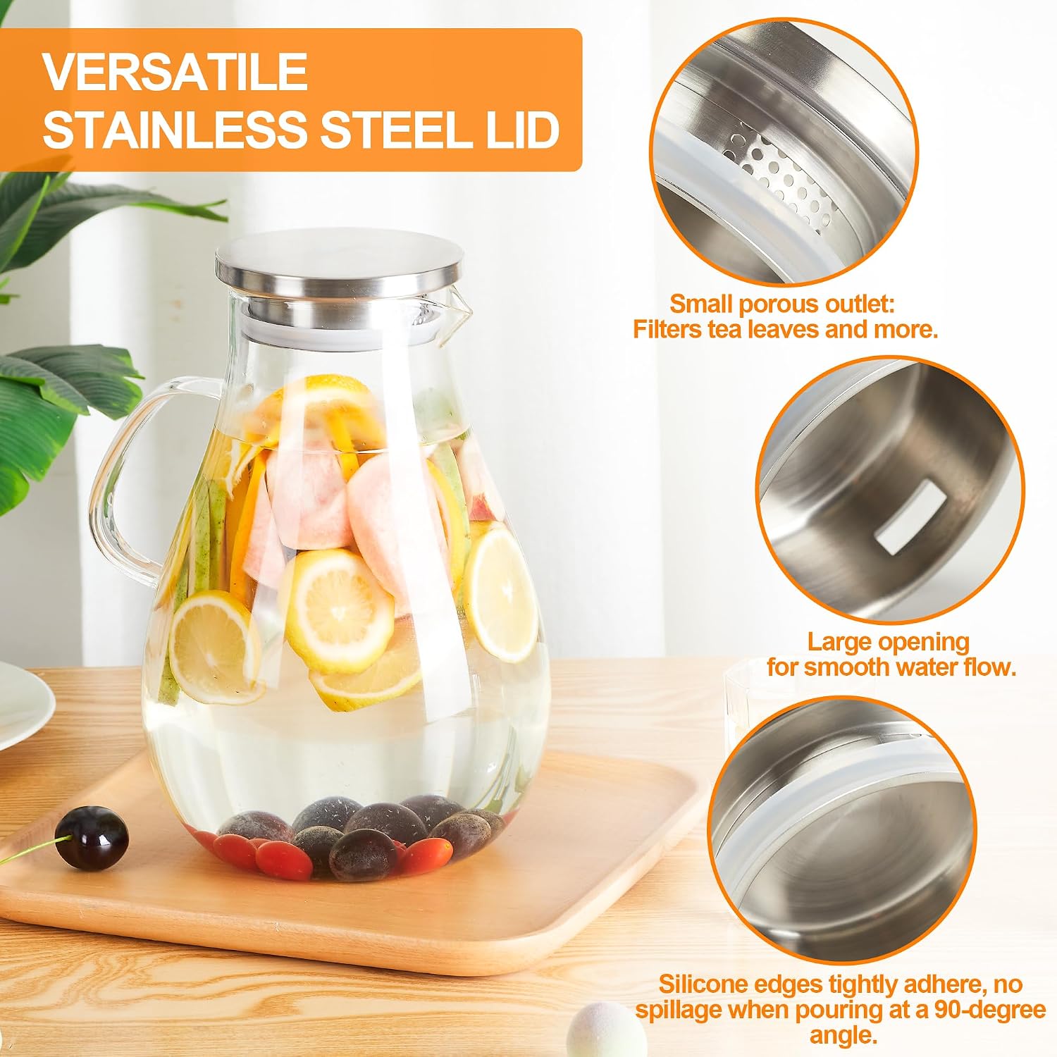 Detalle de 1-Gallon Glass Water Pitcher 🫖
