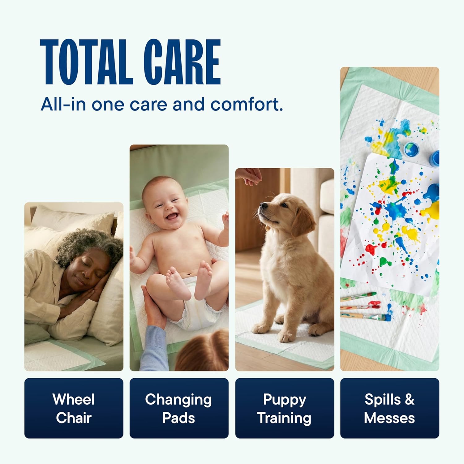 Detalle 2 de Chucks Pads Disposable Underpads 50-Pack (23x36) – Absorbent Bed Pads for Incontinence and Pet Training