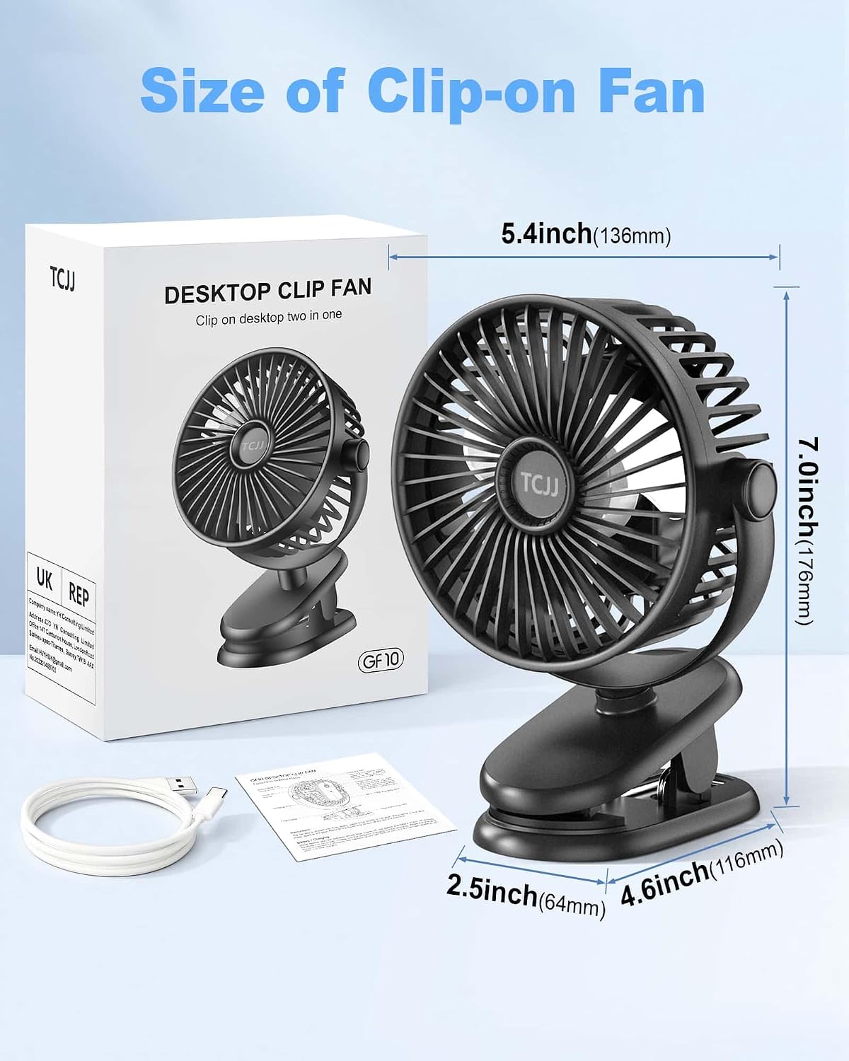 Thumbnail 6 de Portable Clip on Fan 5200mAh