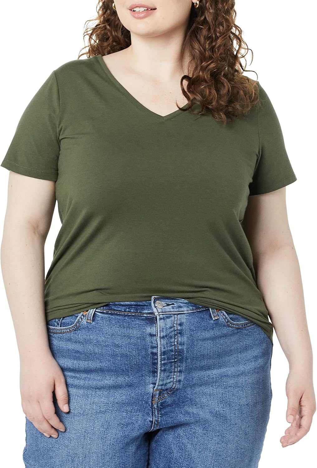 Thumbnail 4 de Amazon Essentials Women’s Plus Size Short-Sleeve V-Neck T-Shirt (Multipacks)