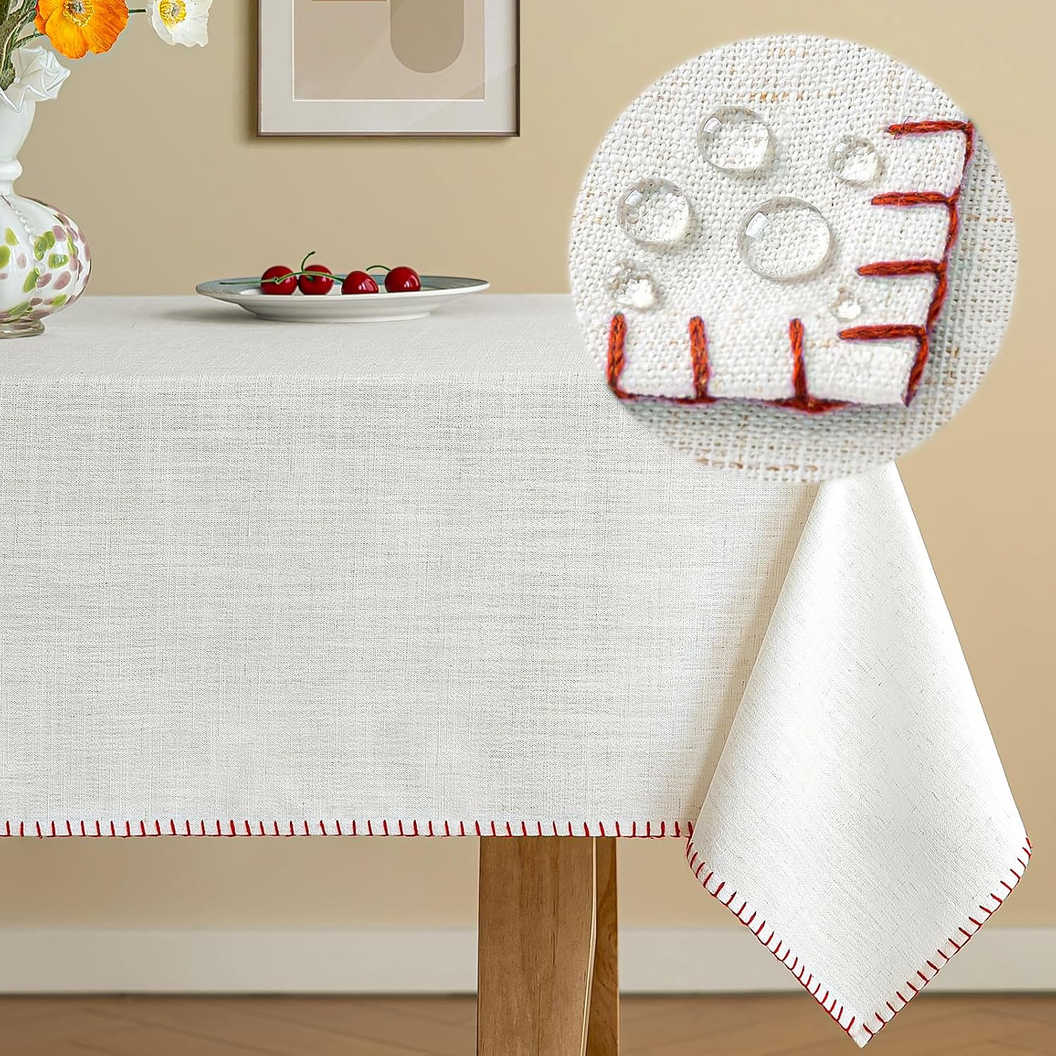 Detalle de HushLoom TC_DMSJZ_140240_01 tafelkleed 140 x 240 cm, rood, waterafstotend