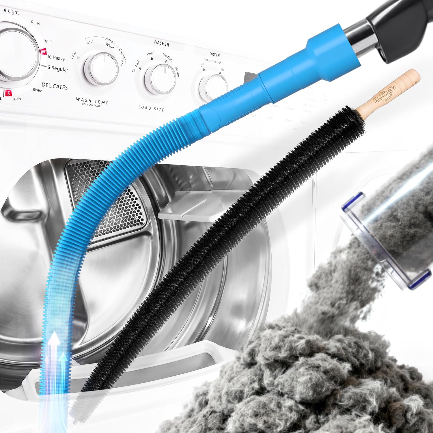 Detalle de Holikme Dryer Vent Cleaner Kit 2Pack with Lint Vacuum Attachment & Brush
