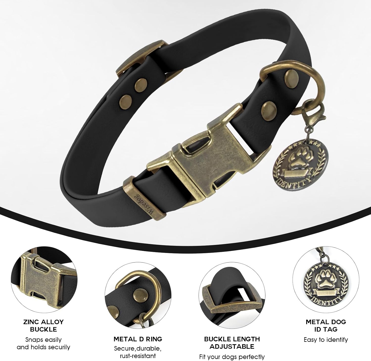 Detalle 2 de Wisedog Rubber Dog Collar 10"-14