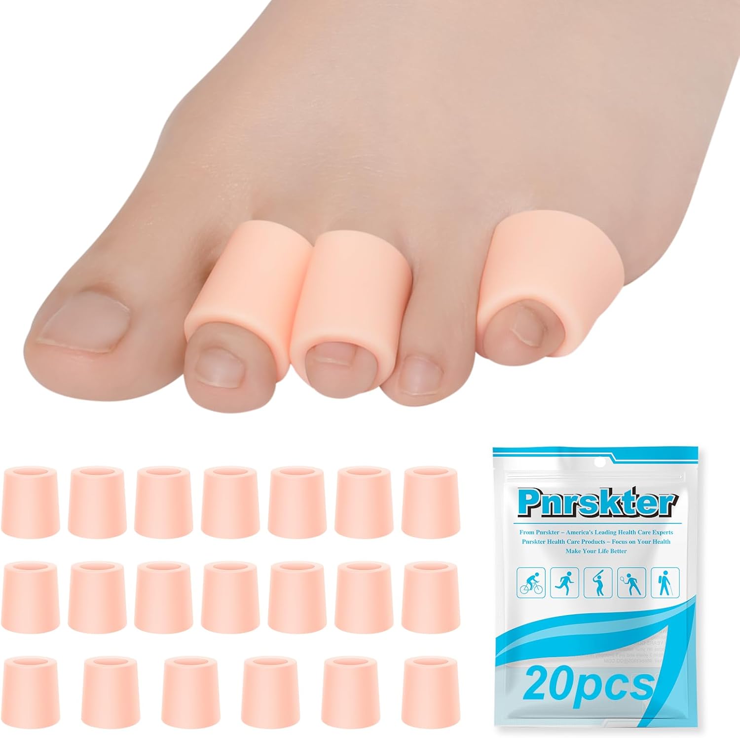 Thumbnail 6 de Pnrskter 10 protezioni dita dei piedi in silicone traspirante (alluce) per vesciche, calli e attrito