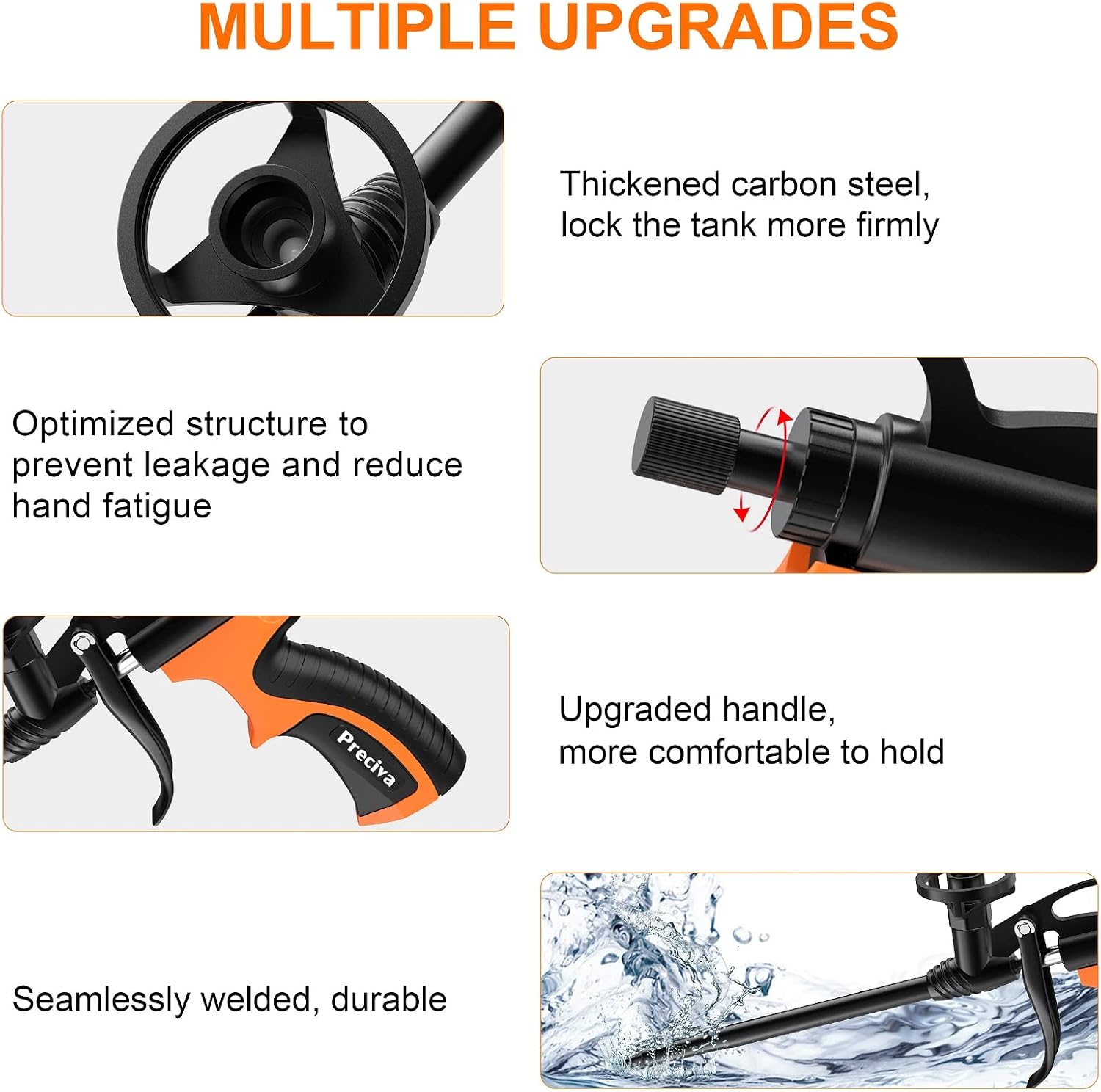 Thumbnail 2 de Preciva Schaumpistole-Set (2 Stück) für PU-Bauschaum – Dosierpistole aus Metall/ABS, inkl. Schläuchen und Schabern (zwei orange)