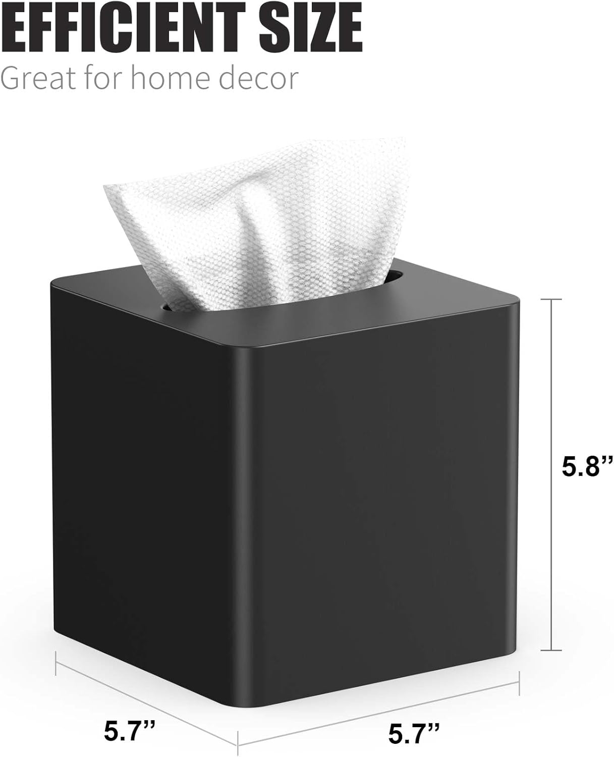 Thumbnail 6 de Livelab Tissue Box Cover Square – Oak Wood, Black