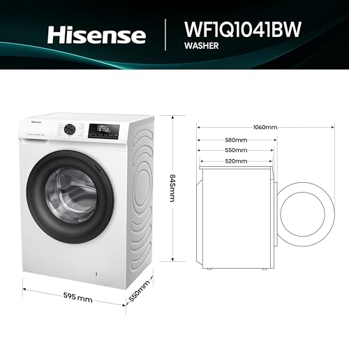 Thumbnail 3 de Hisense 1Q Series WF1Q1041BW Freestanding 10kg Front Load Washing Machine