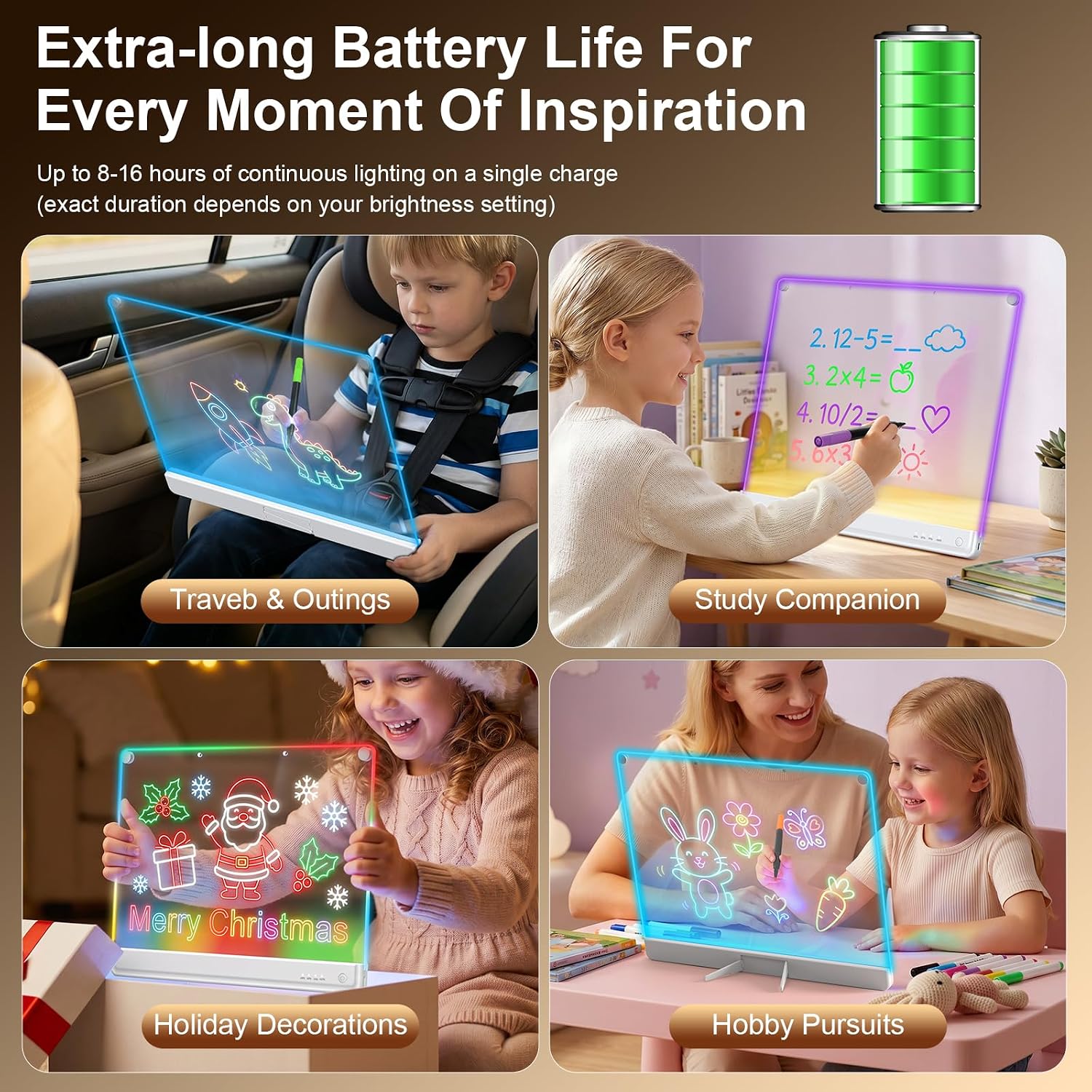 Detalle de Rechargeable LED Drawing Board, 19.7-Inch