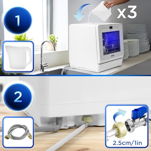Thumbnail 2 de Duronic DW5 WE — Lave-vaisselle posable compact 950 W, 7 programmes et sèchement efficace