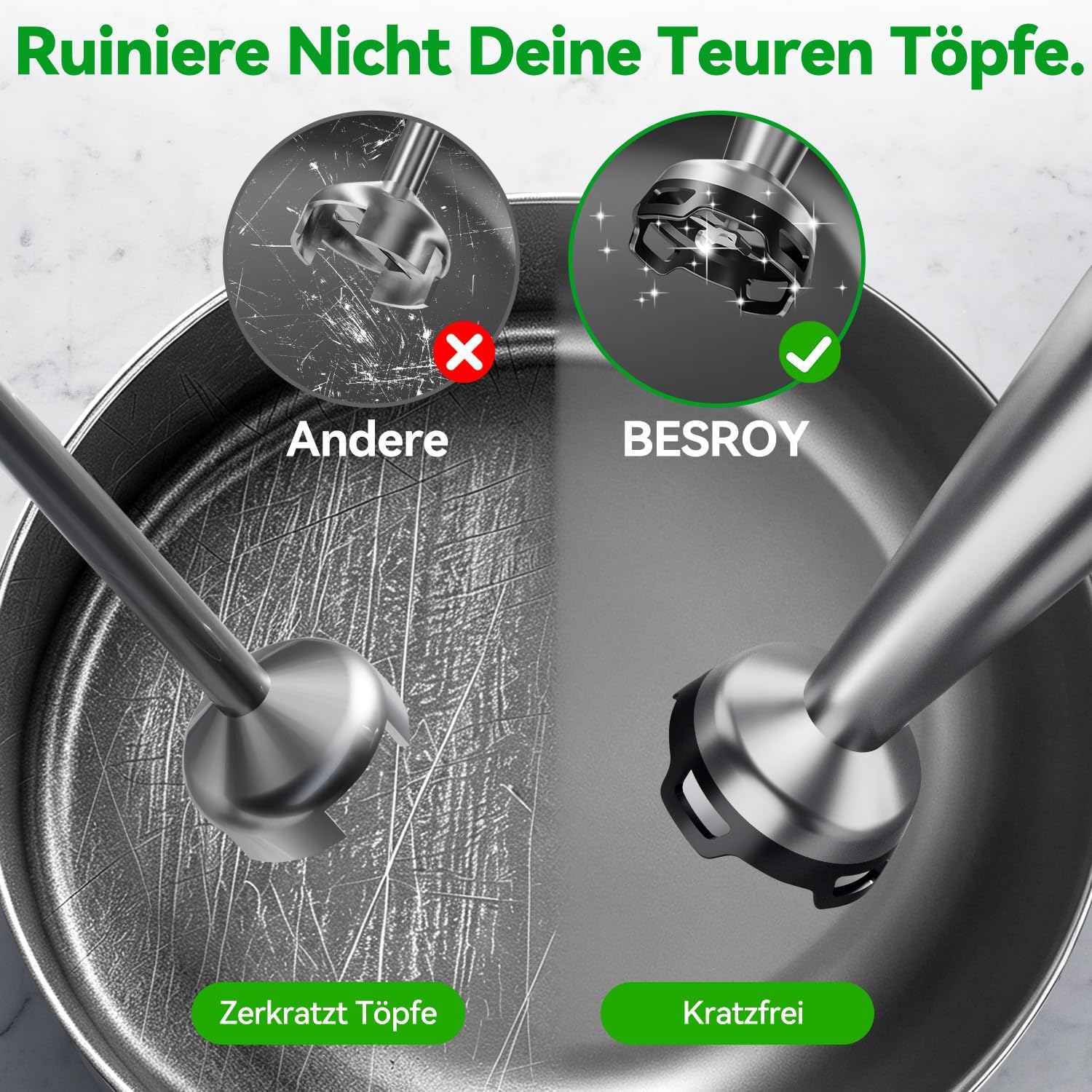 Detalle 2 de BESROY Stabmixer Set 5 in 1 1100 W