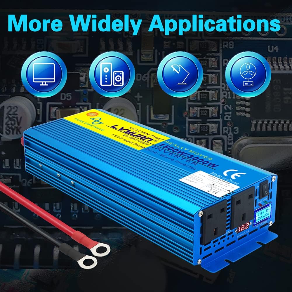 Thumbnail 4 de Cantonape 1500W Pure Sine Wave Inverter 12V to 230V 📺